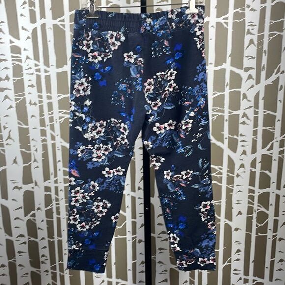 Label of Graded Goods Black Floral Print Cropped Joggers S - Picture 2 of 9